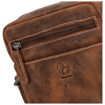Pánská kožená crossbody taška hnědá - Bellugio Serchio