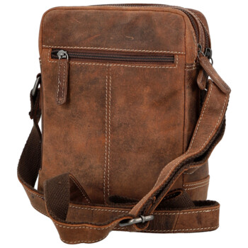 Pánská kožená crossbody taška hnědá - Bellugio Serchio
