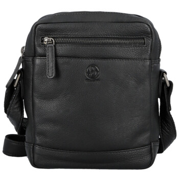 Pánská kožená crossbody taška černá - Bellugio Serchio