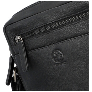 Pánská kožená crossbody taška černá - Bellugio Serchio