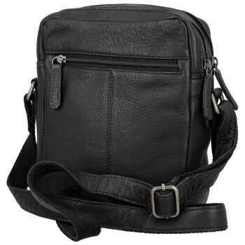 Pánská kožená crossbody taška černá - Bellugio Serchio
