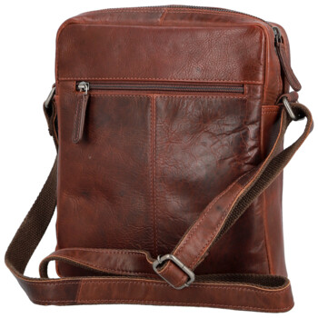 Pánská kožená crossbody taška tmavě hnědá - Bellugio Dalnim