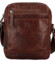 Pánská kožená crossbody taška tmavě hnědá - Bellugio Serchio