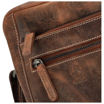 Pánská kožená crossbody taška hnědá - Bellugio Dalnim