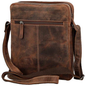 Pánská kožená crossbody taška hnědá - Bellugio Dalnim