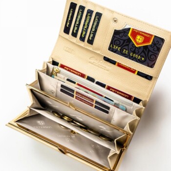 Dámská koženkovo/kožená peněženka béžová - Peterson Aniko