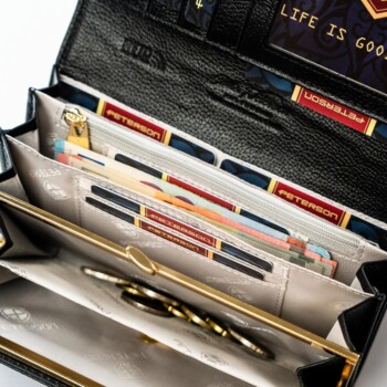 Dámská koženkovo/kožená peněženka černá - Peterson Aniko