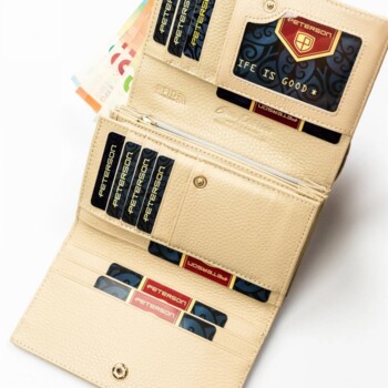 Dámská koženkovo/kožená peněženka béžová - Peterson Emina