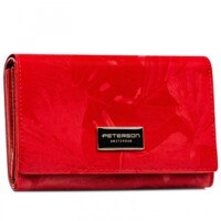 Dámská koženkovo/kožená peněženka červená - Peterson Emina