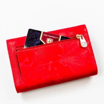 Dámská koženkovo/kožená peněženka červená - Peterson Emina