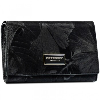 Dámská koženkovo/kožená peněženka černá - Peterson Emina