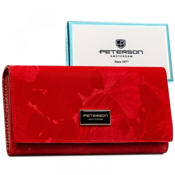 Dámská koženkovo/kožená peněženka červená - Peterson Aniko