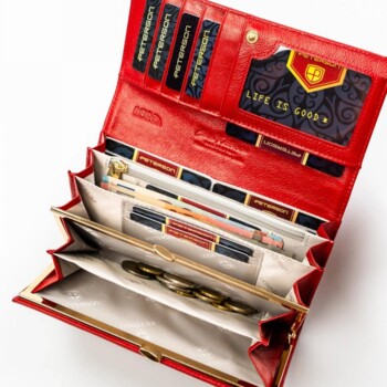 Dámská koženkovo/kožená peněženka červená - Peterson Aniko