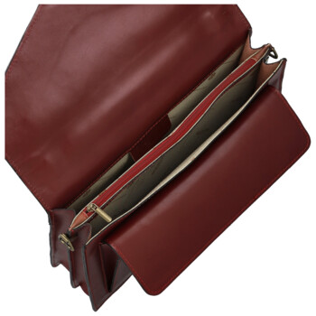 Kožená aktovka vínová - Delami Vera Pelle Agapi