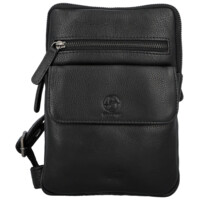 Pánská kožená crossbody taška černá - Bellugio Veren