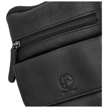 Pánská kožená crossbody taška černá - Bellugio Veren