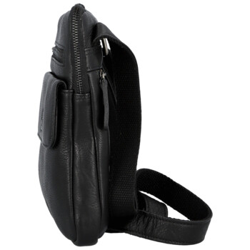 Pánská kožená crossbody taška černá - Bellugio Veren