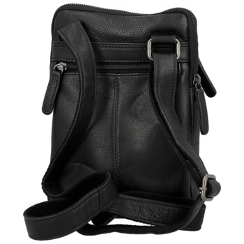 Pánská kožená crossbody taška černá - Bellugio Veren