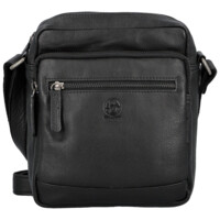 Pánská kožená crossbody taška černá - Bellugio Lewin