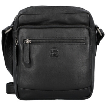 Pánská kožená crossbody taška černá - Bellugio Lewin