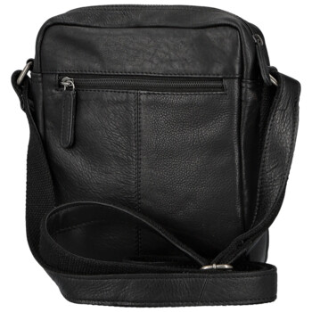 Pánská kožená crossbody taška černá - Bellugio Lewin