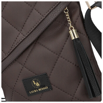 Dámská crossbody kabelka tmavě hnědá - Laura Biaggi Amia