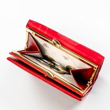 Dámská koženkovo/kožená peněženka červená - Peterson Keriet