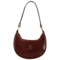 Dámská kožená kabelka na rameno hnědá - Delami Vera Pelle Fidelie