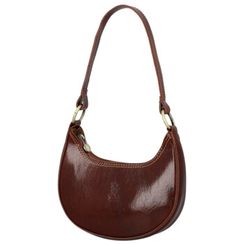 Dámská kožená kabelka na rameno hnědá - Delami Vera Pelle Fidelie