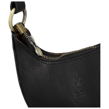 Dámská kožená kabelka na rameno černá - Delami Vera Pelle Fidelie