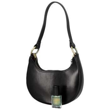 Dámská kožená kabelka na rameno černá - Delami Vera Pelle Fidelie