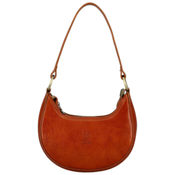 Dámská kožená kabelka na rameno koňaková - Delami Vera Pelle Fidelie