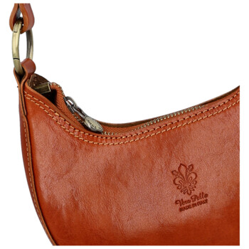 Dámská kožená kabelka na rameno koňaková - Delami Vera Pelle Fidelie