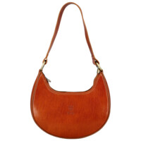 Dámská kožená kabelka na rameno koňaková - Delami Vera Pelle Anissa