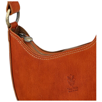 Dámská kožená kabelka na rameno koňaková - Delami Vera Pelle Anissa