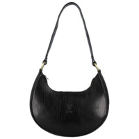 Dámská kožená kabelka na rameno černá - Delami Vera Pelle Anissa