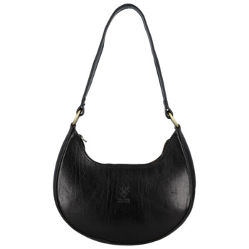 Dámská kožená kabelka na rameno černá - Delami Vera Pelle Anissa
