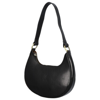 Dámská kožená kabelka na rameno černá - Delami Vera Pelle Anissa