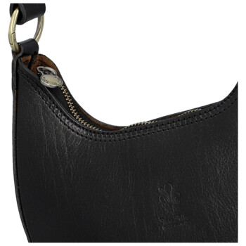 Dámská kožená kabelka na rameno černá - Delami Vera Pelle Anissa