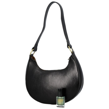 Dámská kožená kabelka na rameno černá - Delami Vera Pelle Anissa