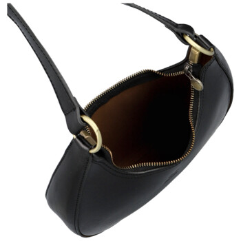 Dámská kožená kabelka na rameno černá - Delami Vera Pelle Anissa