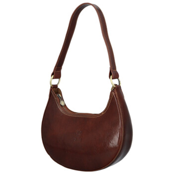Dámská kožená kabelka na rameno hnědá - Delami Vera Pelle Anissa