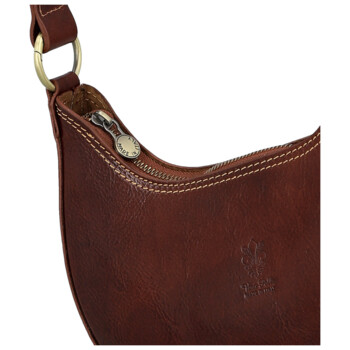 Dámská kožená kabelka na rameno hnědá - Delami Vera Pelle Anissa