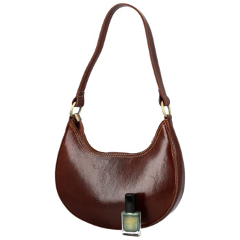 Dámská kožená kabelka na rameno hnědá - Delami Vera Pelle Anissa