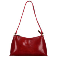Dámská kožená kabelka na rameno červená - Delami Vera Pelle Araxi