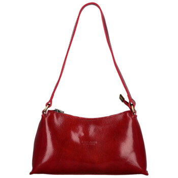 Dámská kožená kabelka na rameno červená - Delami Vera Pelle Araxi