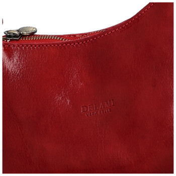 Dámská kožená kabelka na rameno červená - Delami Vera Pelle Araxi