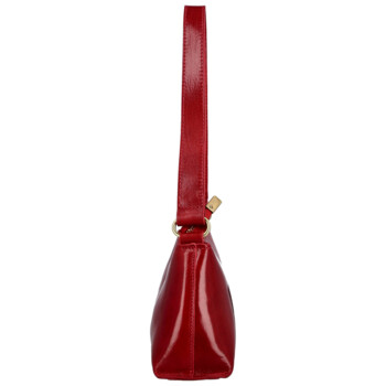 Dámská kožená kabelka na rameno červená - Delami Vera Pelle Araxi