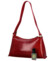 Dámská kožená kabelka na rameno červená - Delami Vera Pelle Araxi