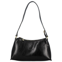Dámská kožená kabelka na rameno černá - Delami Vera Pelle Araxi